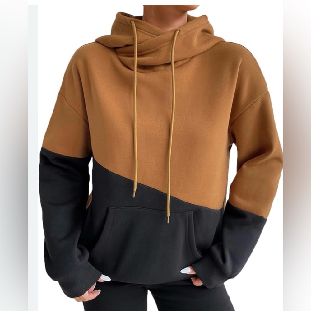 Shein Color Block Hoodie M NWOT